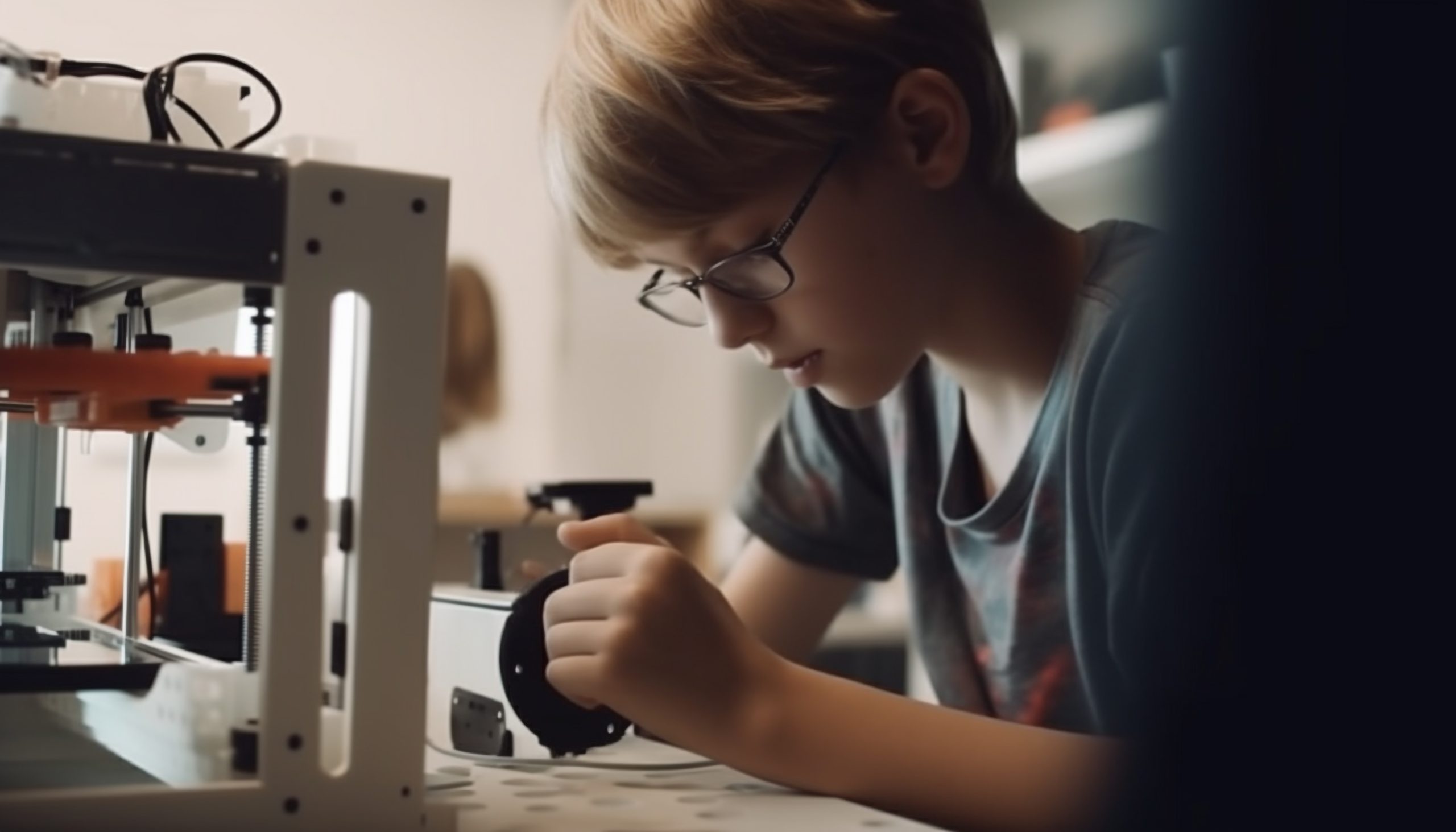 young carpenter learning craft with precision tools generated by ai